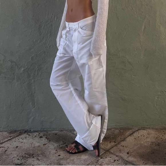 Lioness Miami Vice Swish Pant Street Style Cargo Pant - Ghost White - Picture 3 of 13